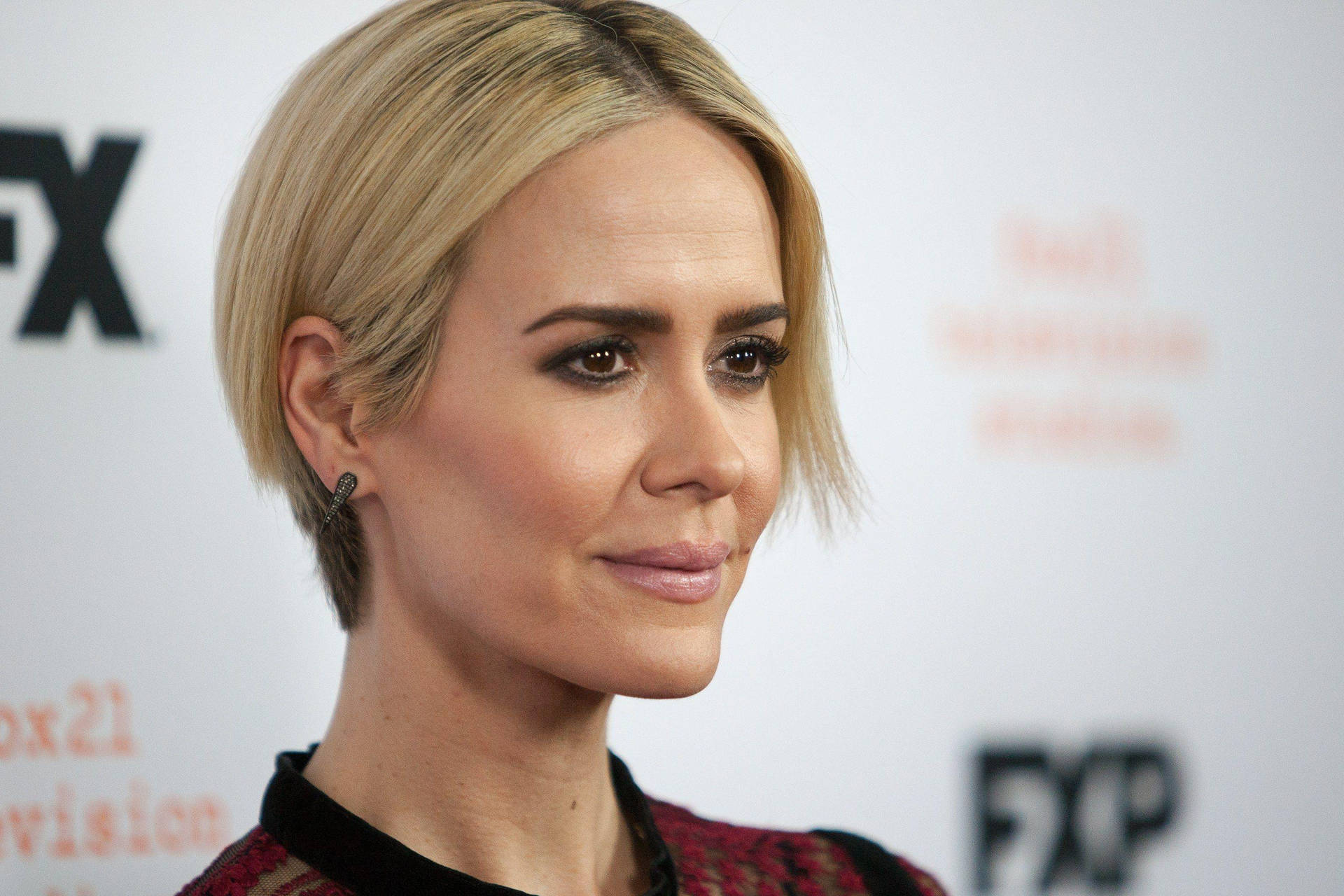 Sarah Paulson Short Blonde Hair Background