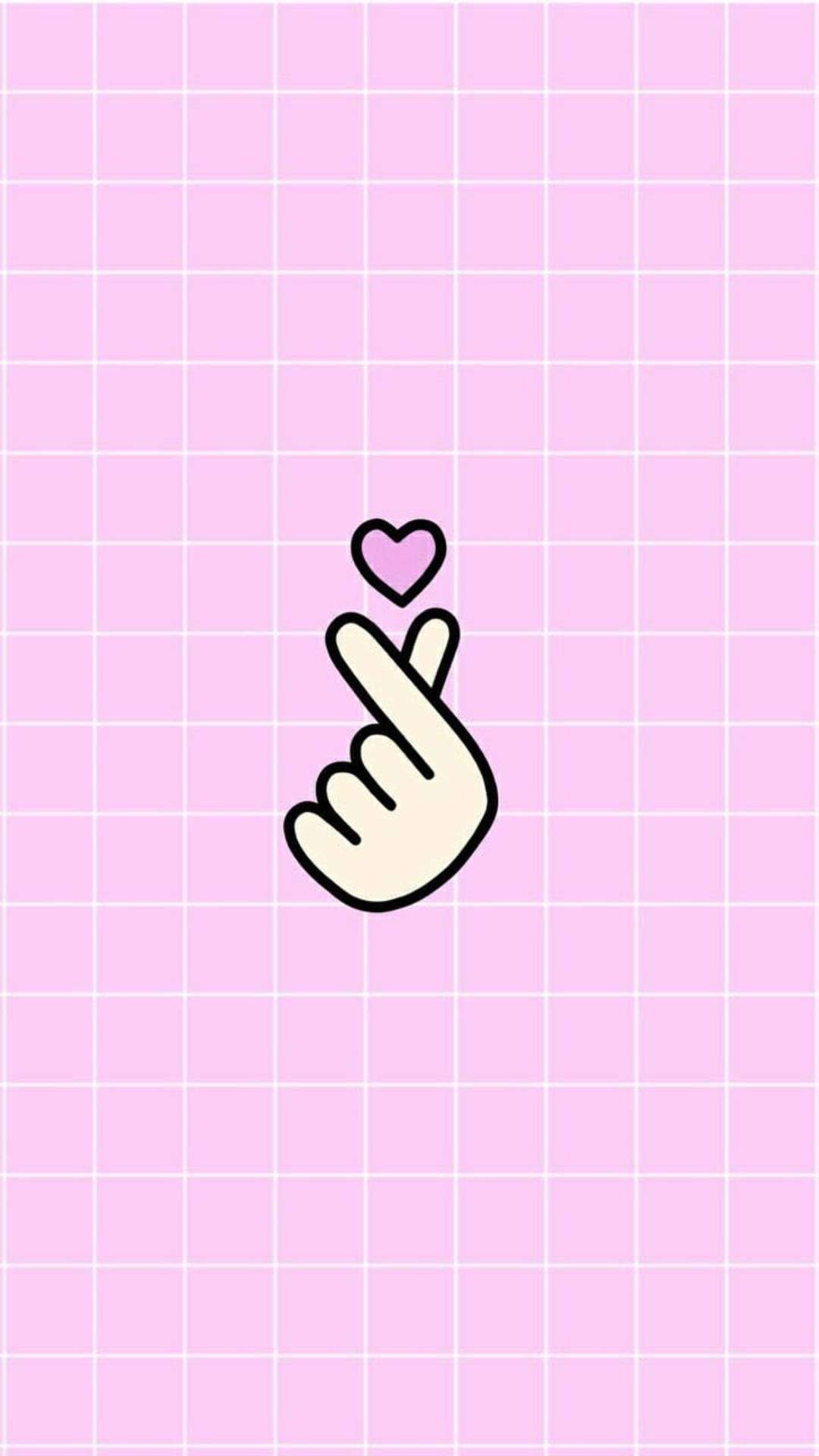 Saranghae Heart On A Pink Grid