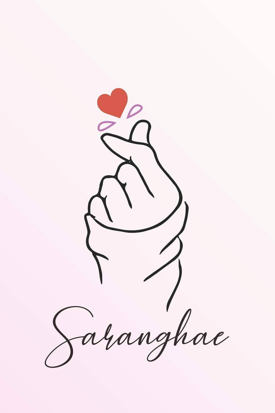 Saranghae Korean Finger Heart