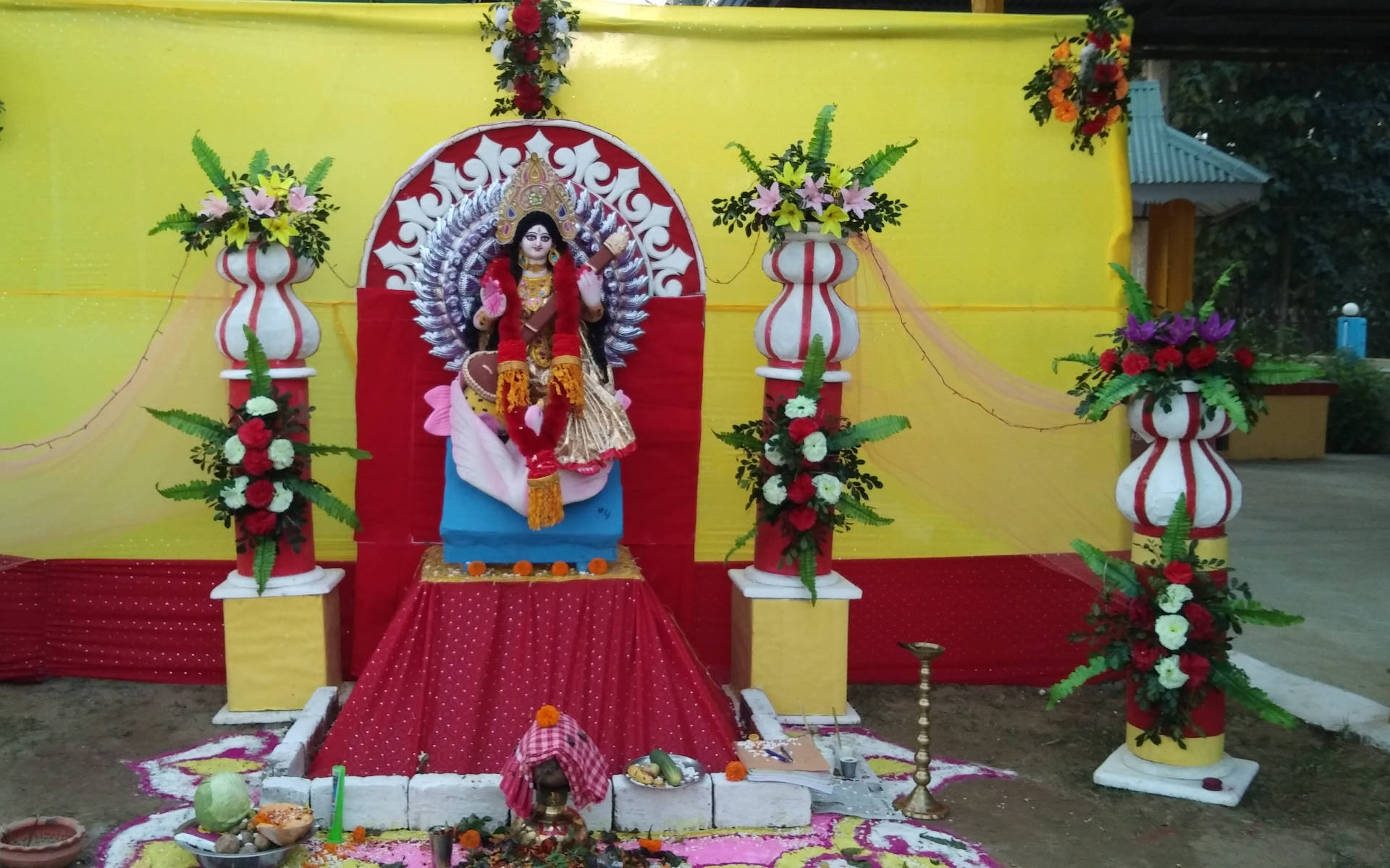 Saraswati Altar Background