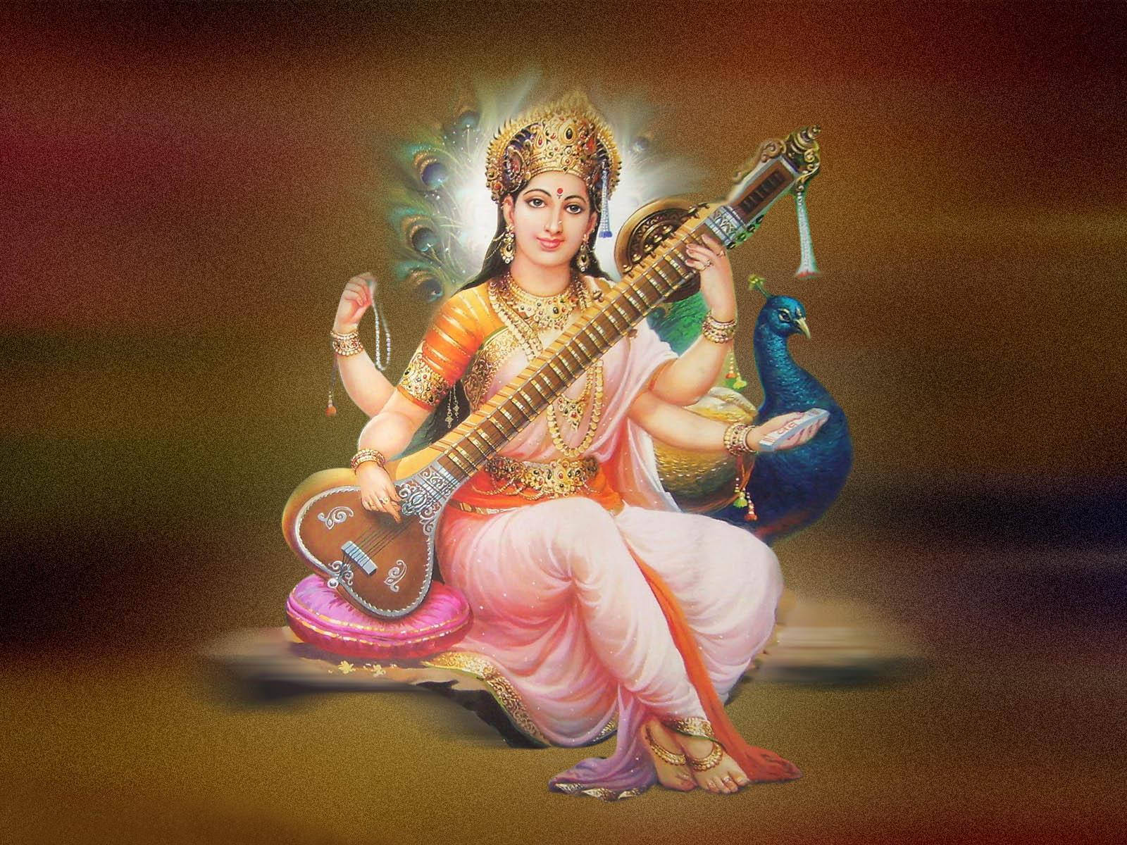 Saraswati Brown Background