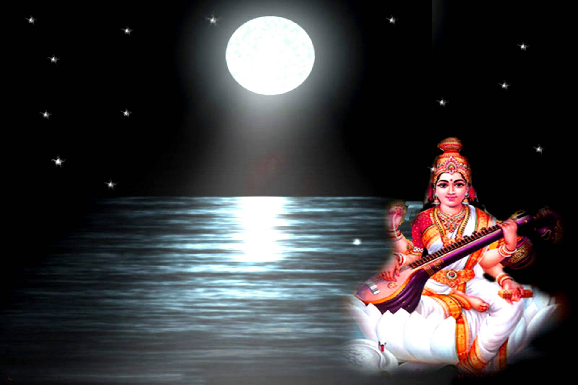 Saraswati Night Sky Background