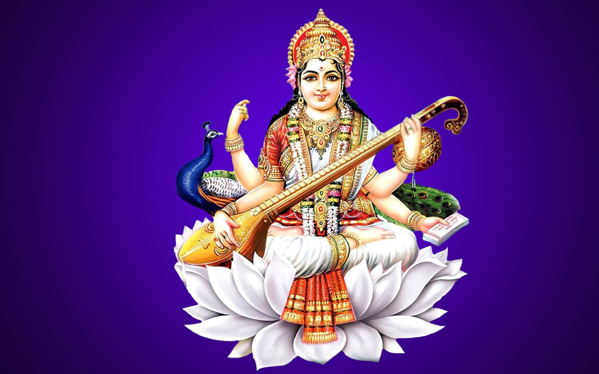 Saraswati Purple Background