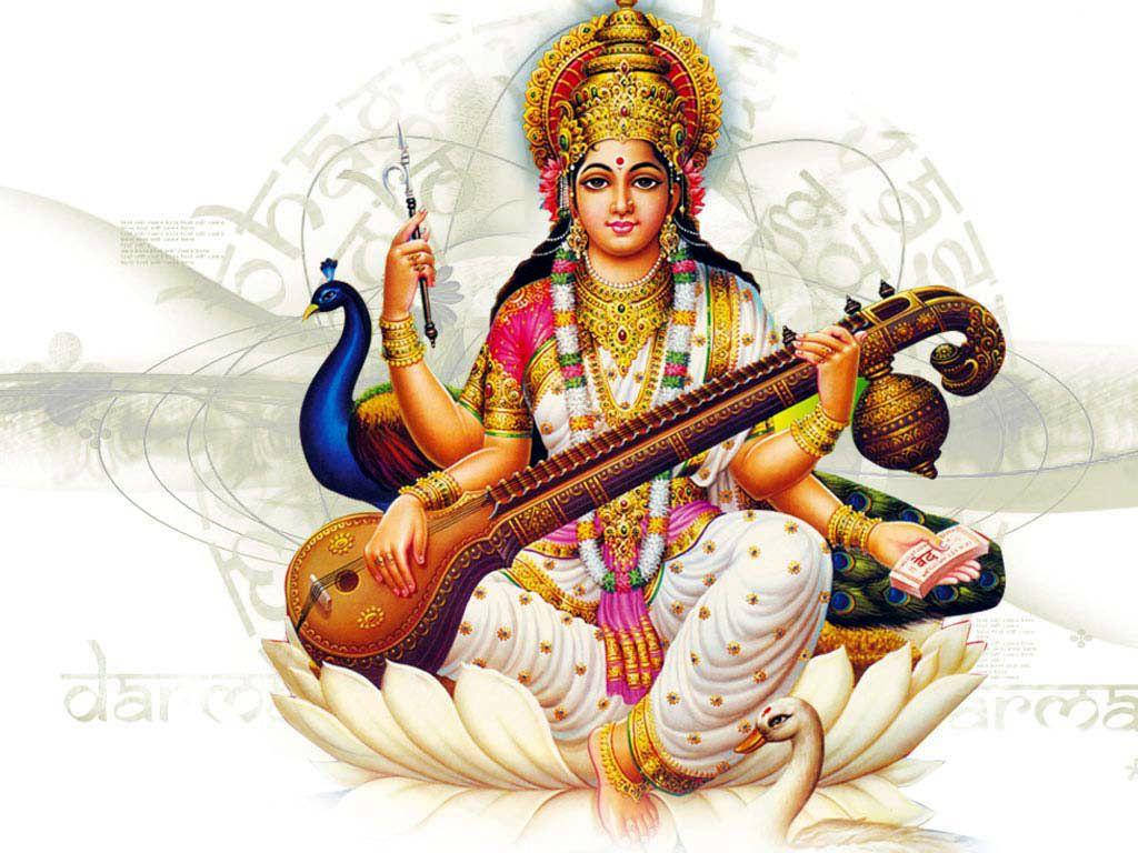 Saraswati Sharp Metal Weapon Background