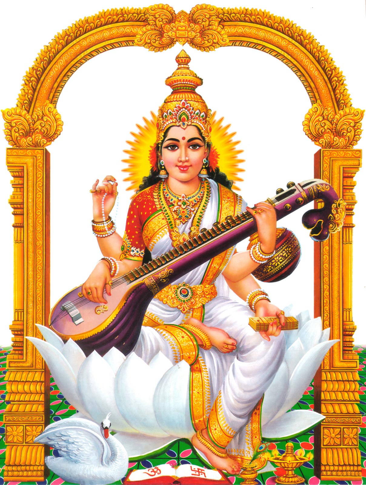 Saraswati Throne Background