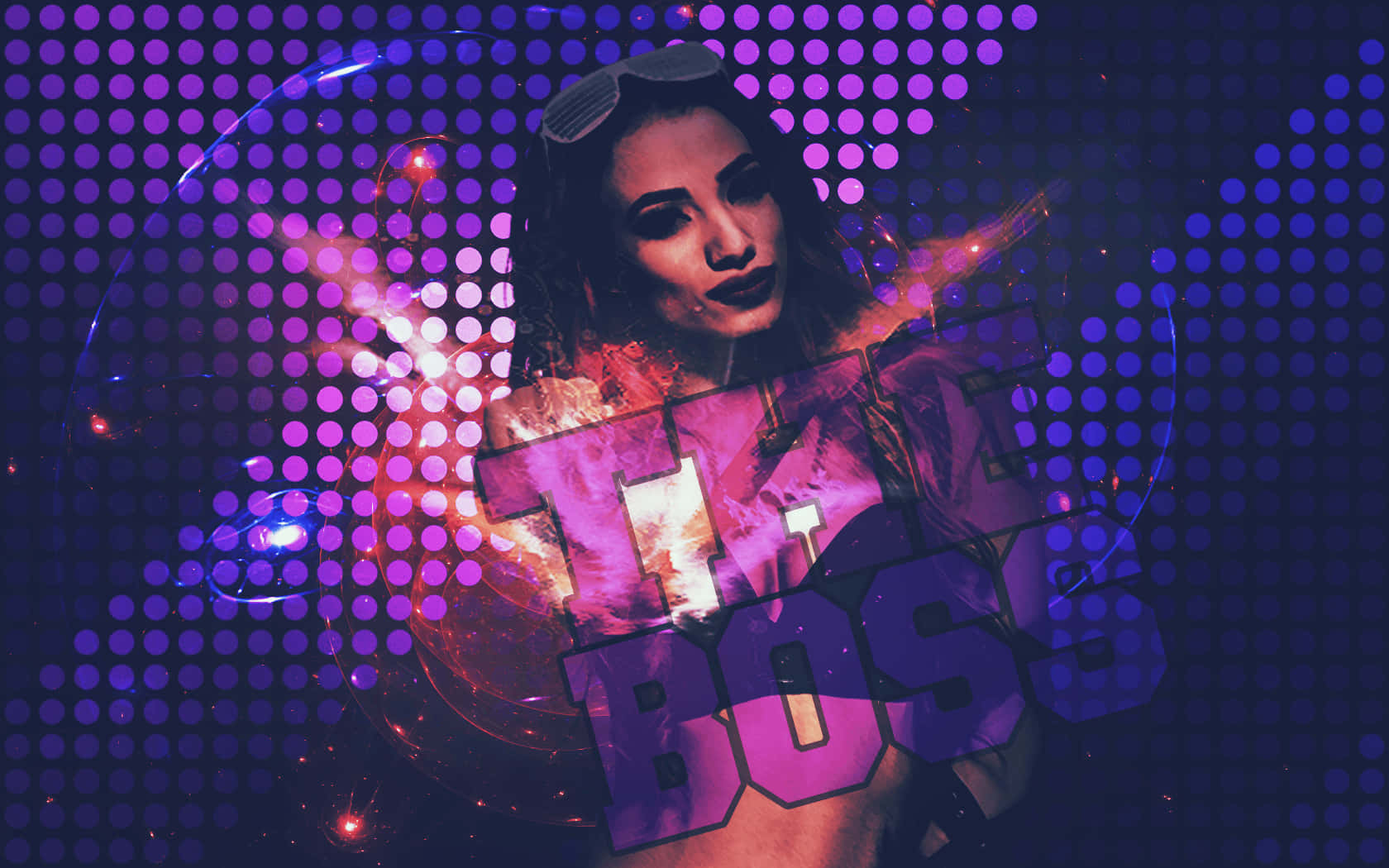 Sasha Banks In Promotional Art Background