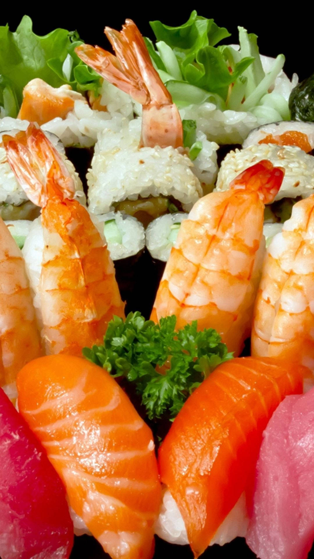 Sashimi Salmon And Shrimp Meat