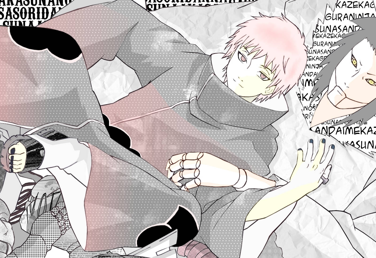 Sasori & Third Kazekage Comic Art Background