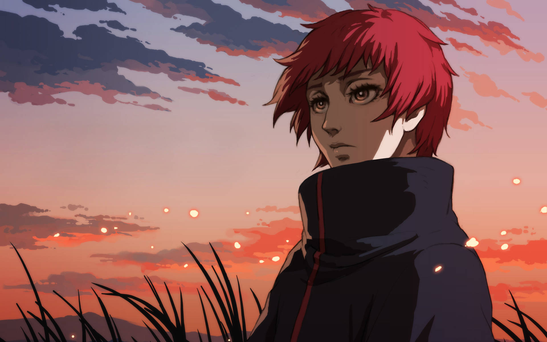 Sasori With Sunset Art Background