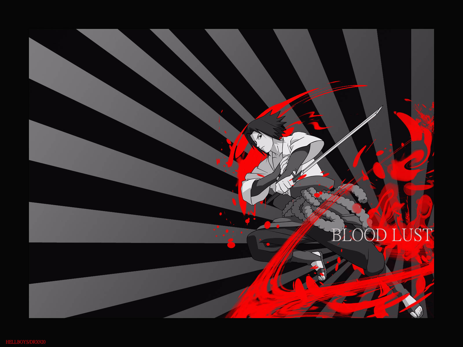Sasuke 4k Blood Splash Background