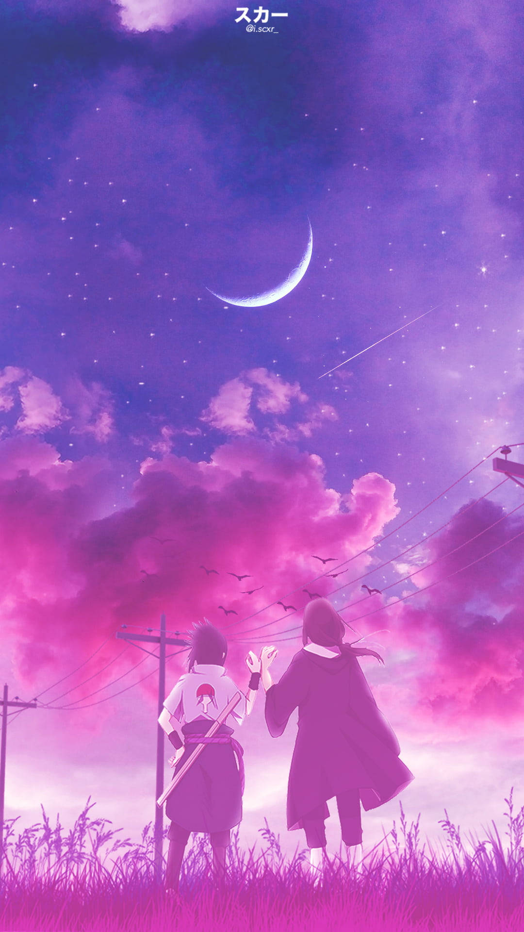 Sasuke And Itachi Anime Purple Aesthetic Background