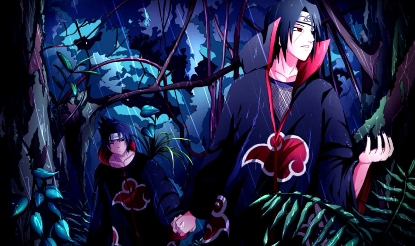 Sasuke And Itachi Live Holding Hands Background