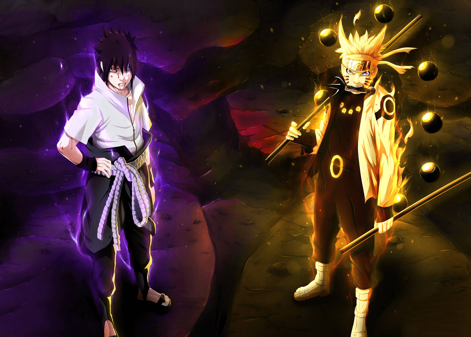 Sasuke And Naruto 4k Aura Background