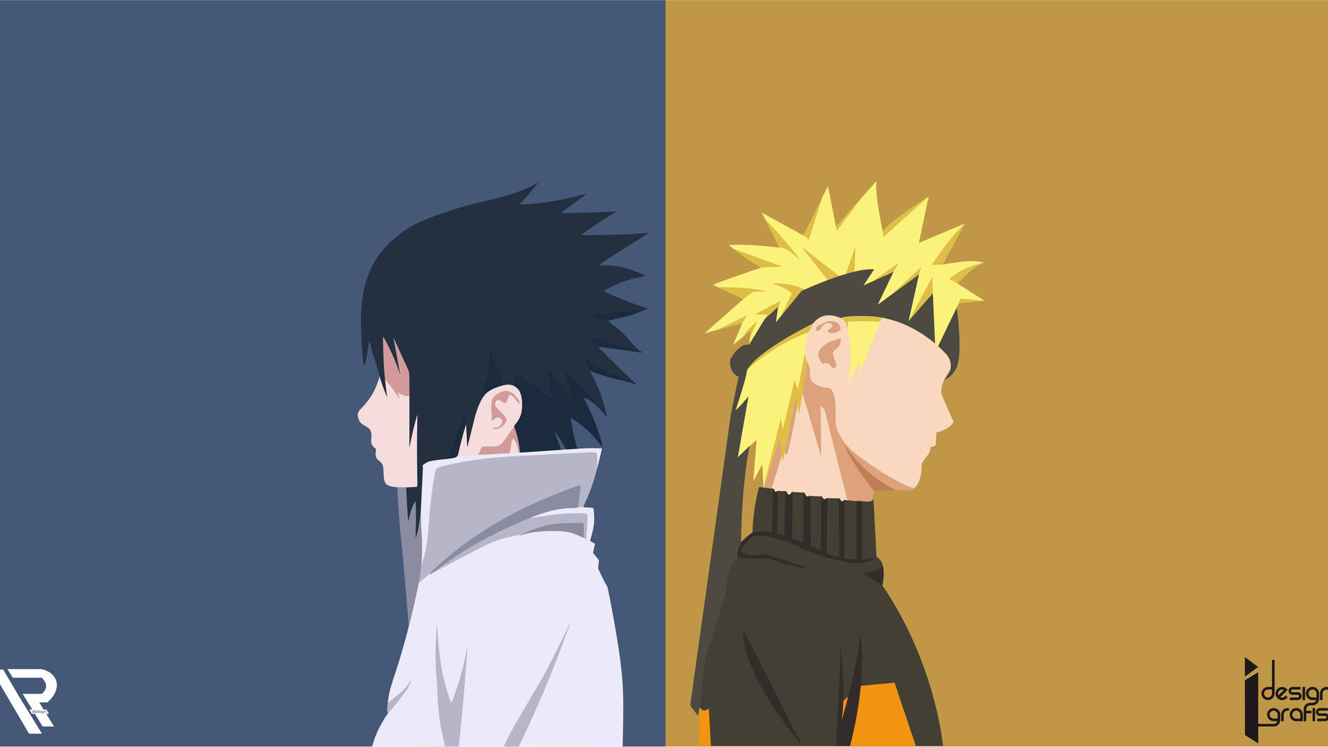 Sasuke And Naruto Drawing 4k Background