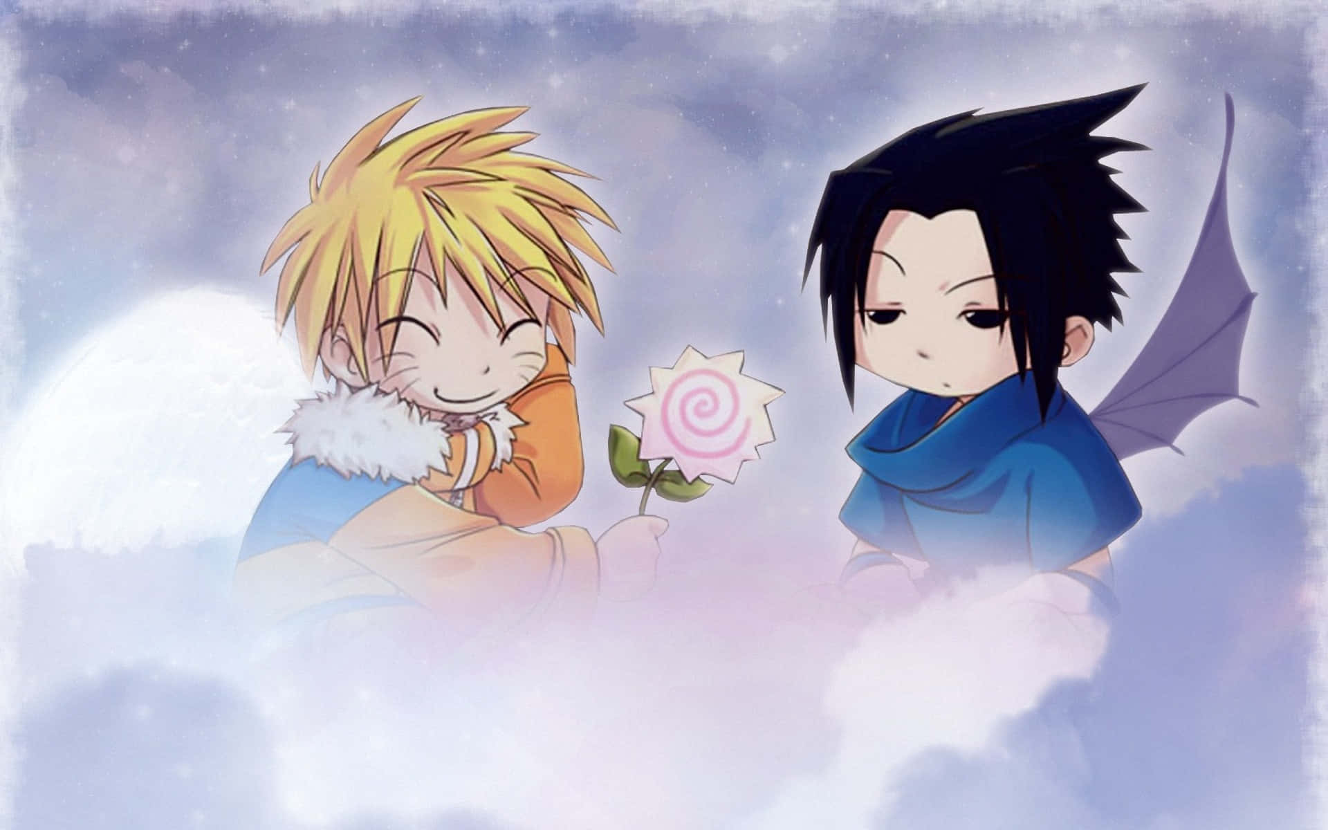 Sasuke And Naruto Kid Art Manga Background