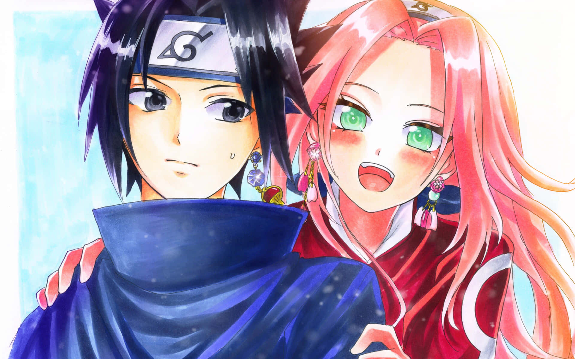 Sasuke And Sakura - A Symbol Of Eternal Love Background