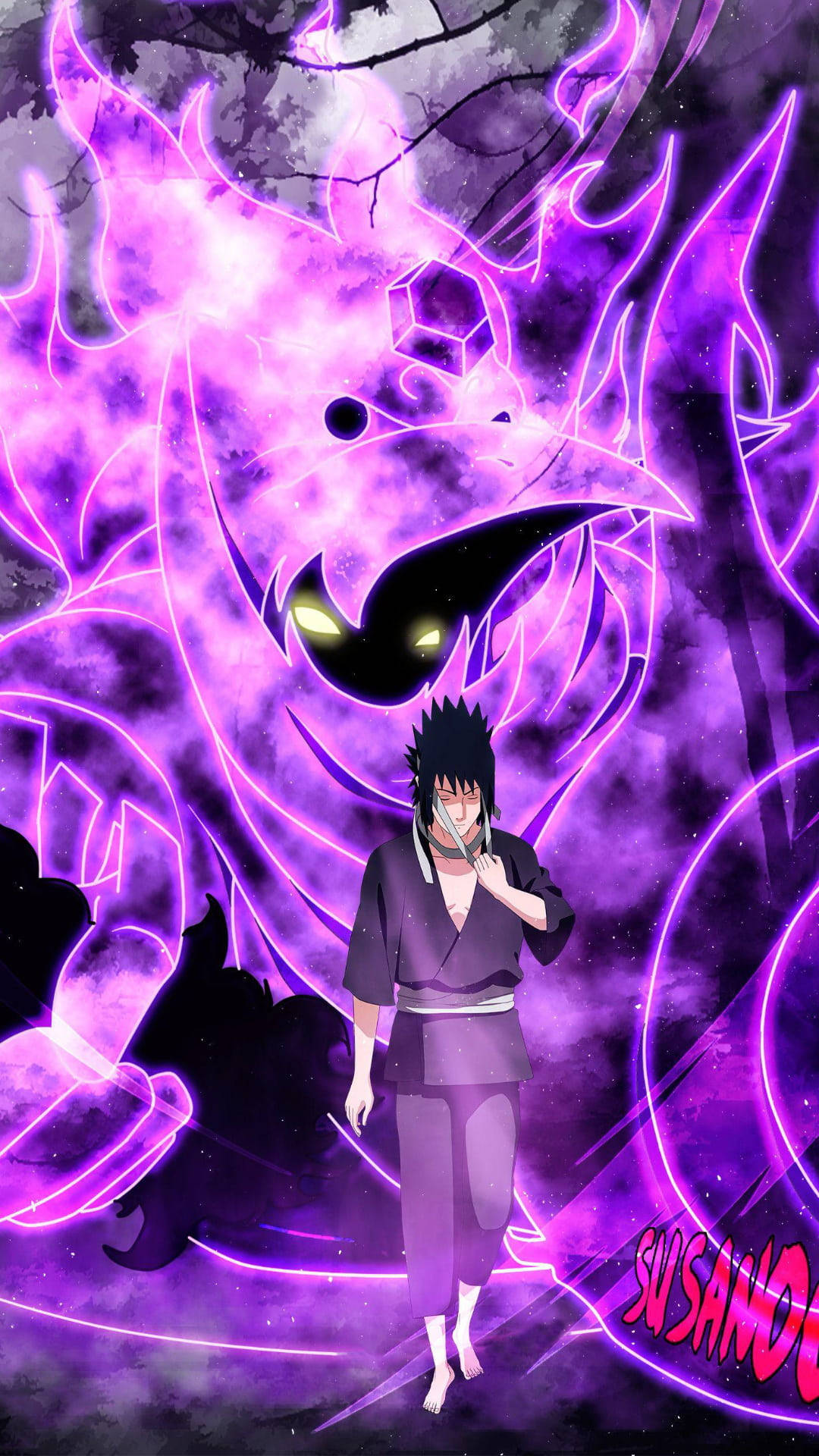 Sasuke And Sasuke Susanoo Fan Art Background