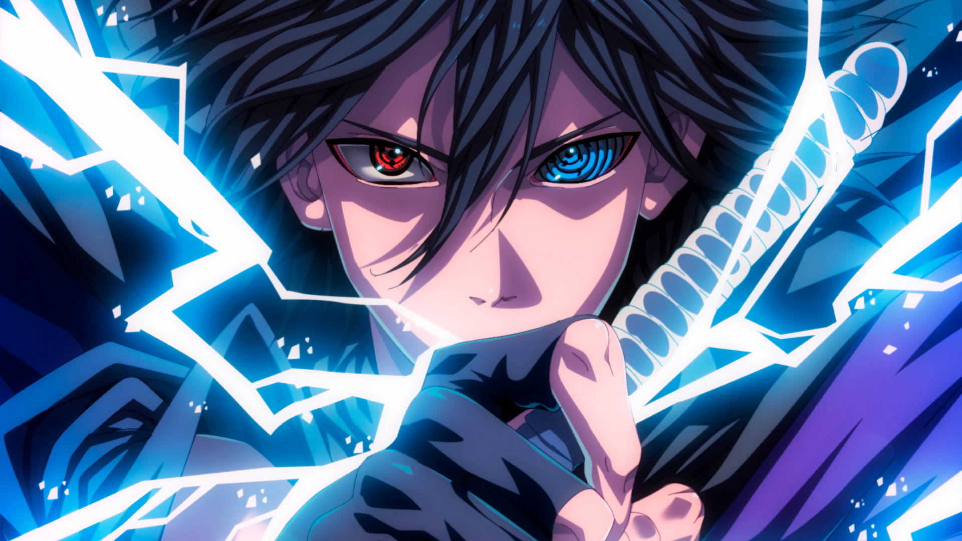 Sasuke Blue And Red Eyes 4k Background