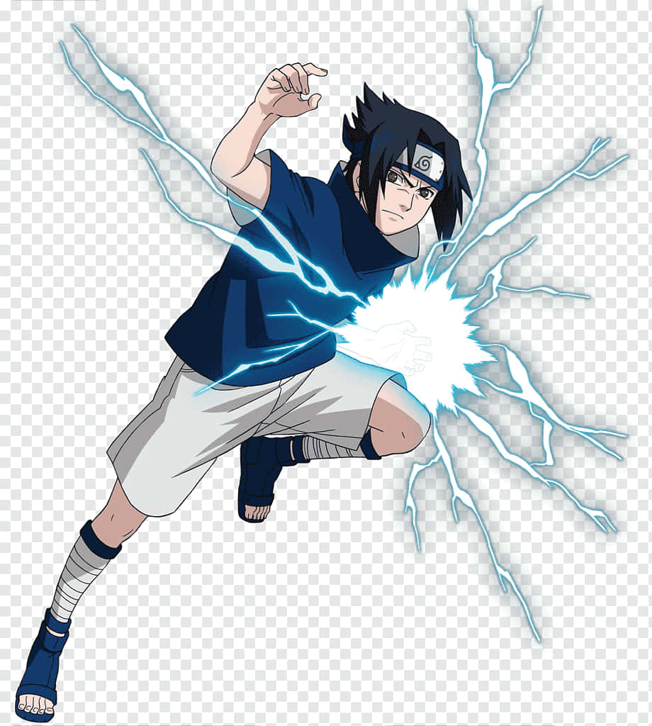 Sasuke Blue Charge Power Icon Manga Background