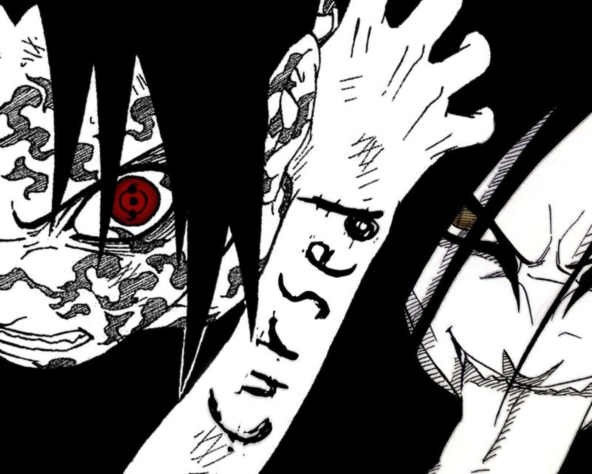 Sasuke Curse And Orochimaru Digital Illustration Background