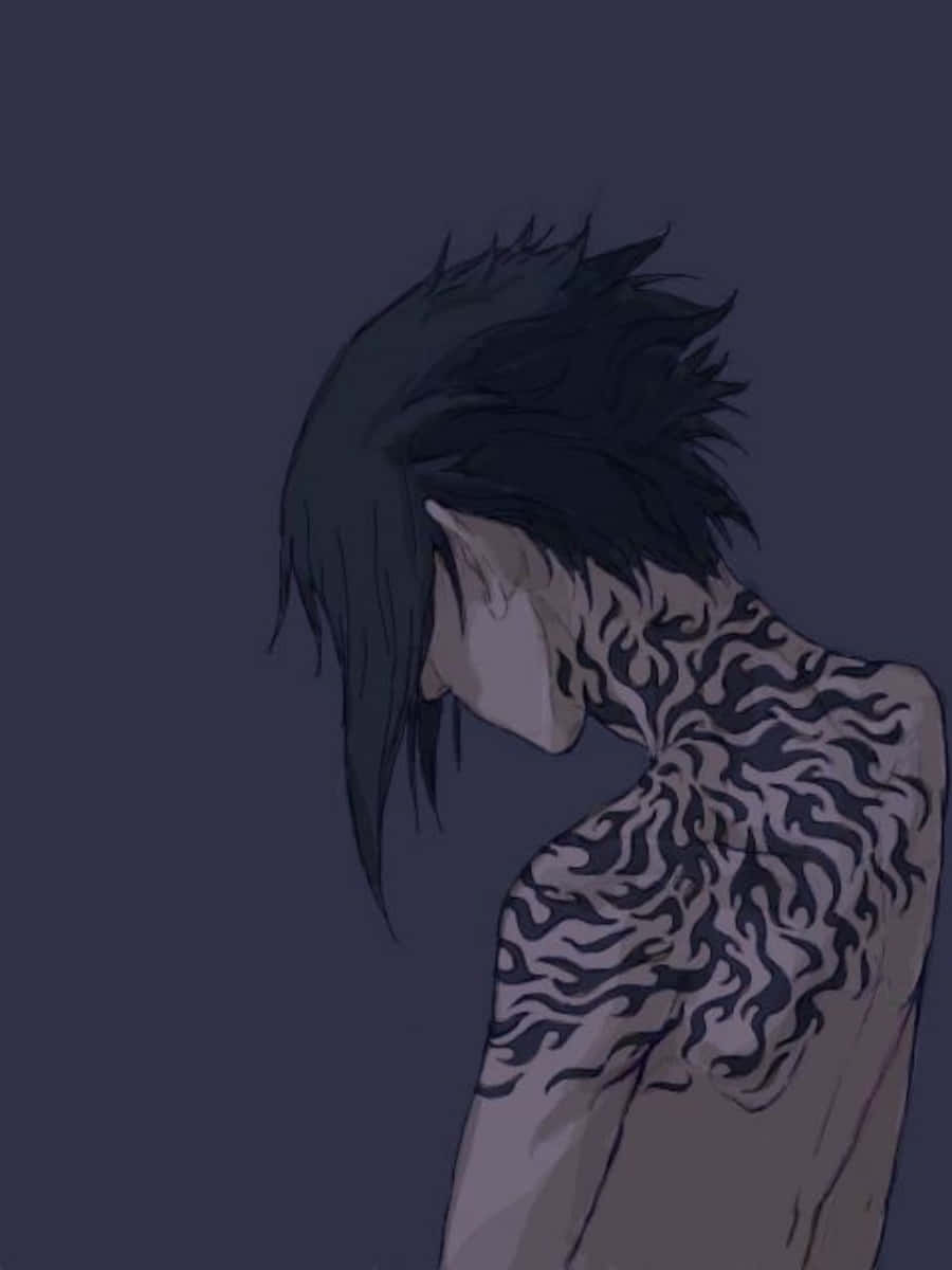 Sasuke Curse Back Angle Graphic Art Background