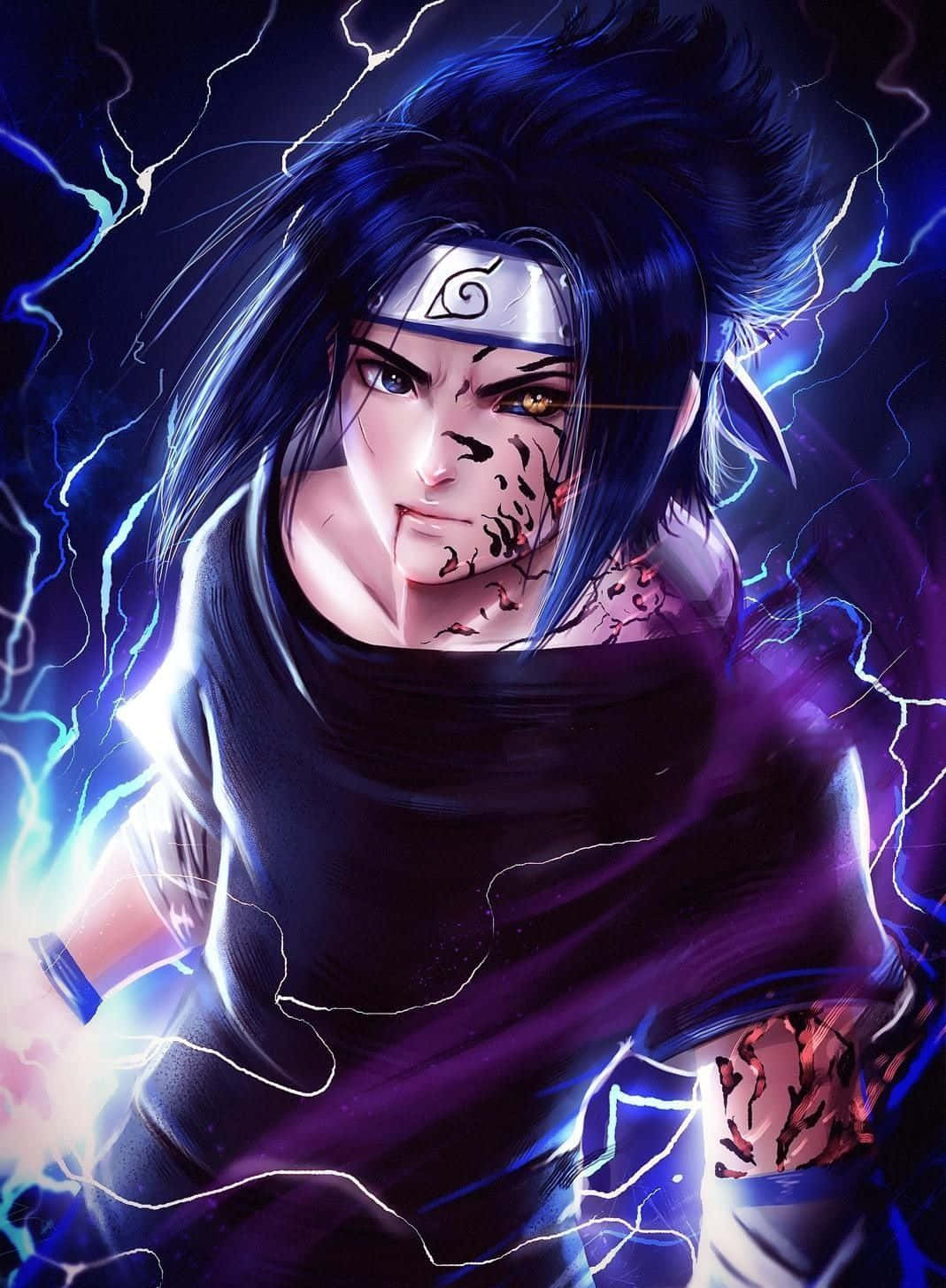 Sasuke Curse Hyperrealism Digital Fanart Background