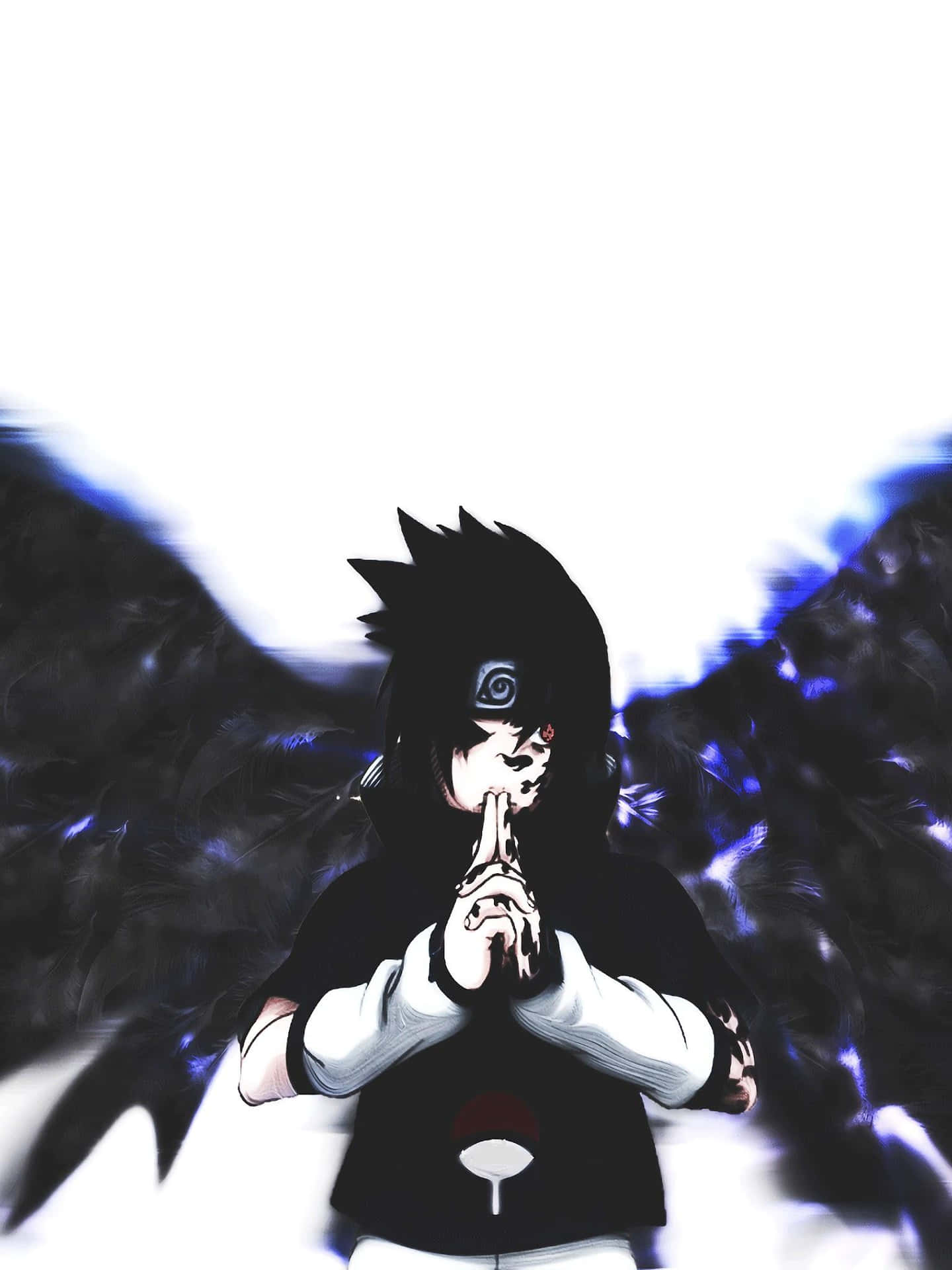 Sasuke Curse With Dark Wings Fanart Background