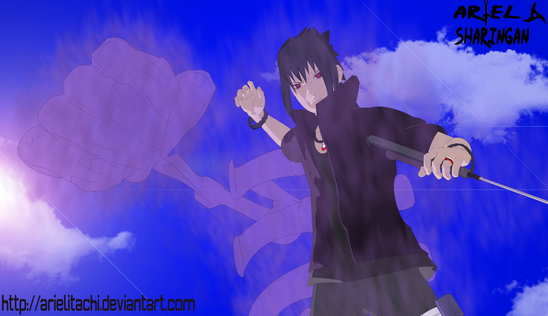 Sasuke In Blue Sky 4k Background