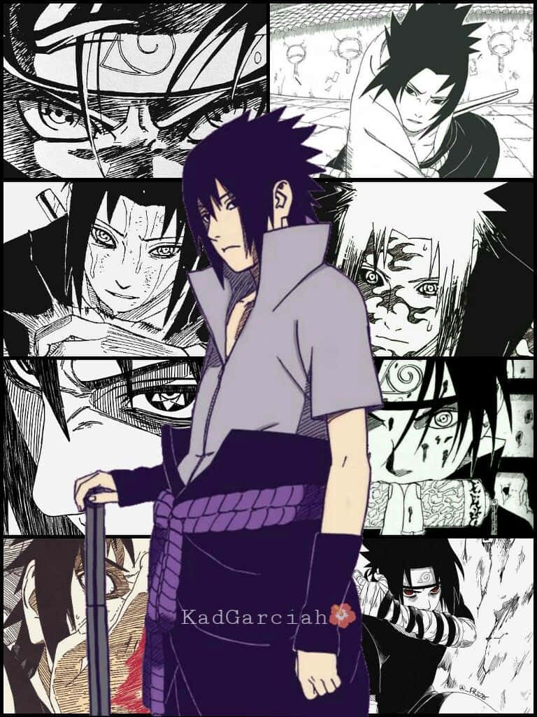 Sasuke Manga Collage Art Background