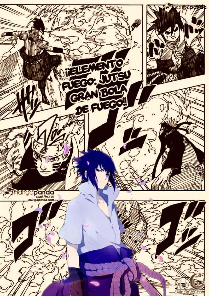 Sasuke Manga Comic Art Background