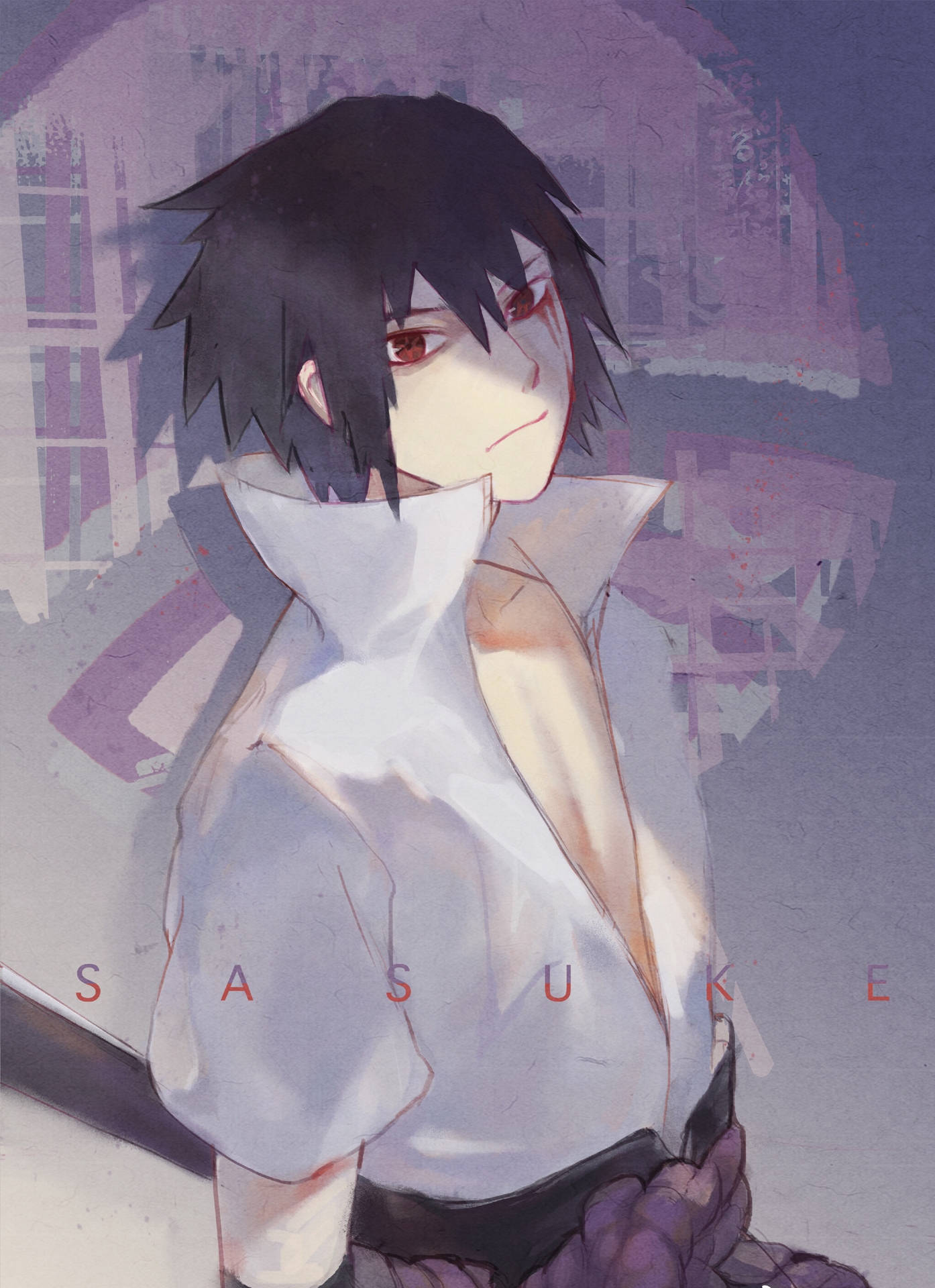 Sasuke Pfp Digital Painting Background