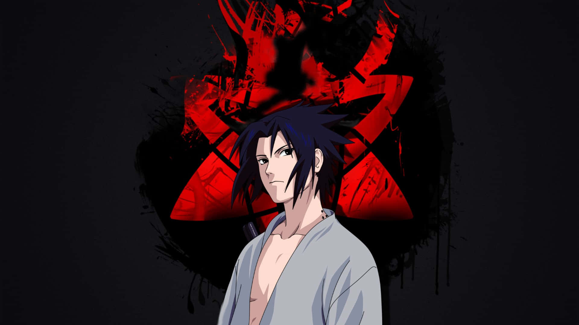 Sasuke Red Eye Art Manga Background