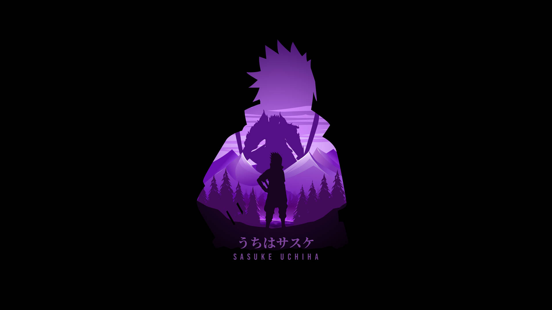 Sasuke Silhouette 4k Background