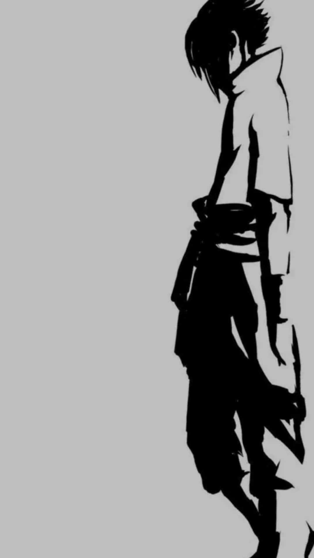 Sasuke Silhouette Art B W Background