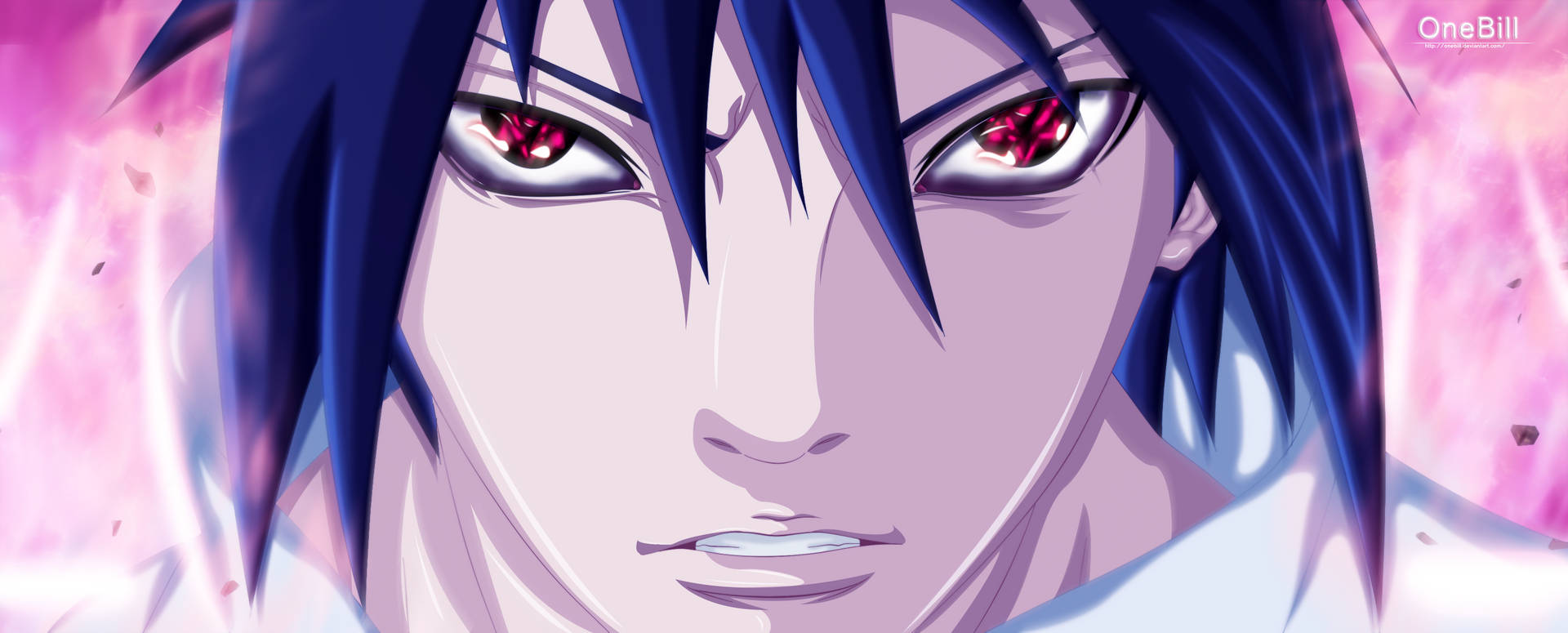 Sasuke Uchiha 4k Showing His Sharingan Eyes Background