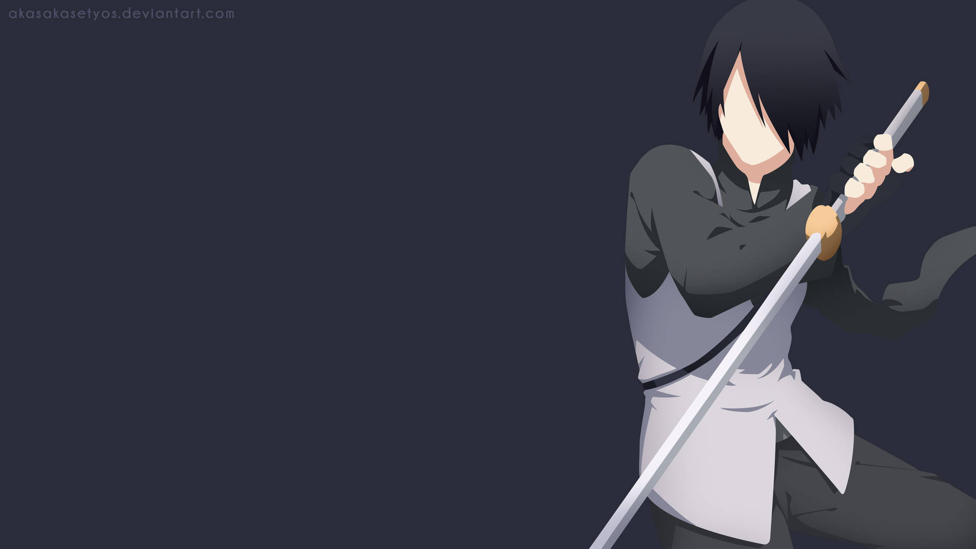 Sasuke Uchiha 4k Vector Art With Sword Background