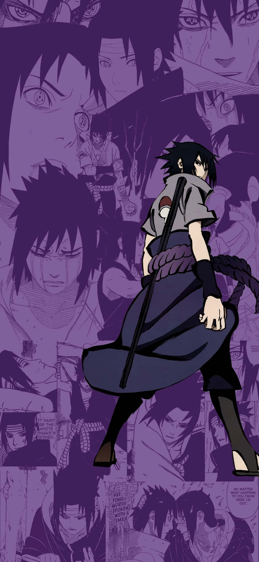 Sasuke Uchiha Anime Collage Background