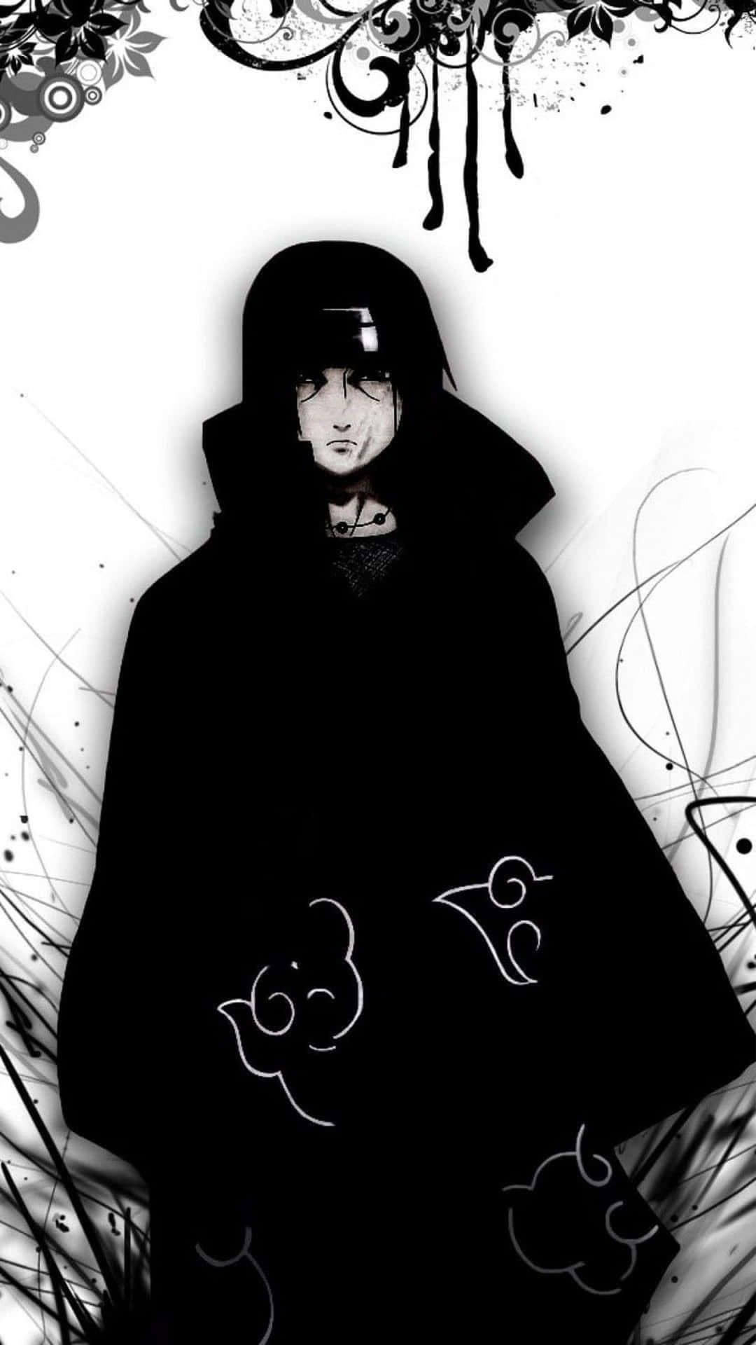 Sasuke Uchiha Black Cloak Art Background