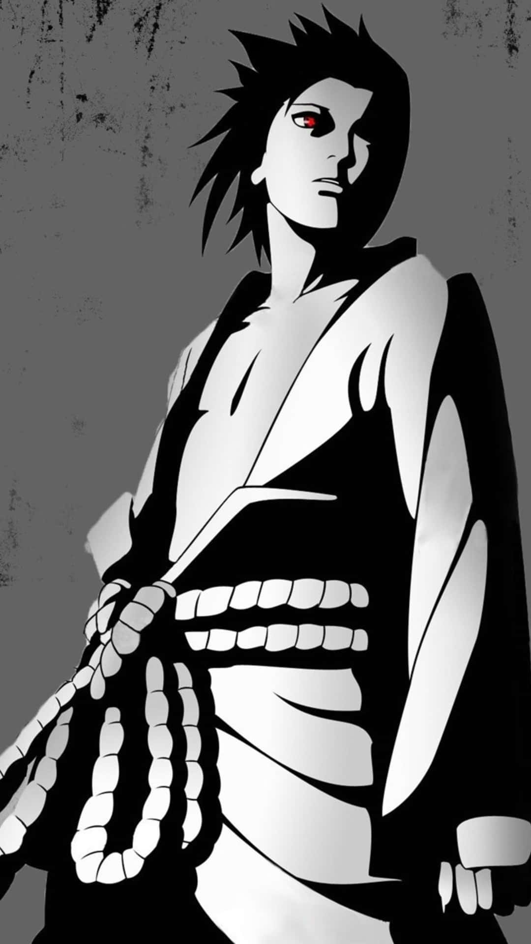 Sasuke Uchiha Black White Artwork Background