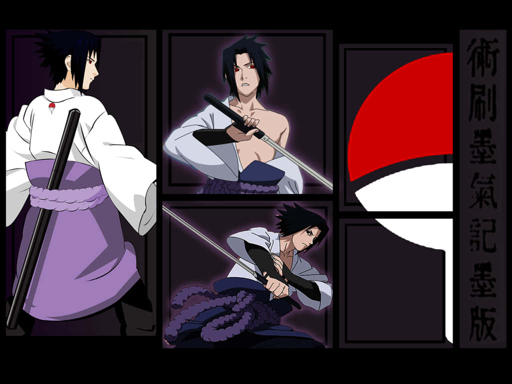 Sasuke Uchiha, In His Iconic Blue And White Garb Background