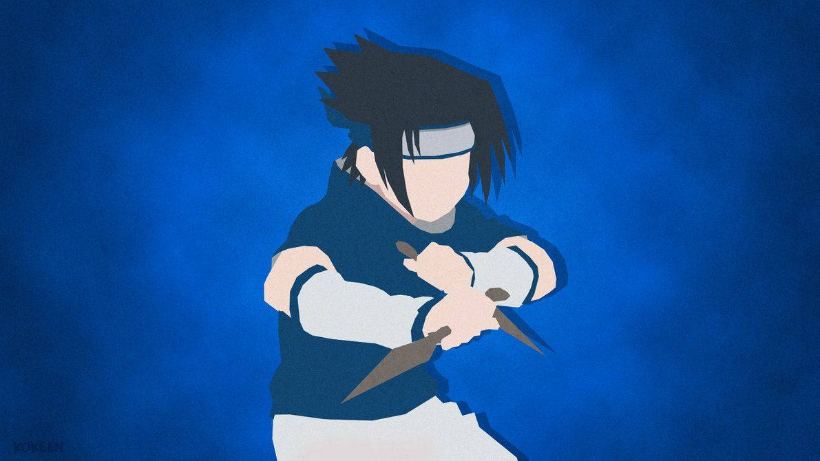 Sasuke Uchiha In Royal Blue Artwork
