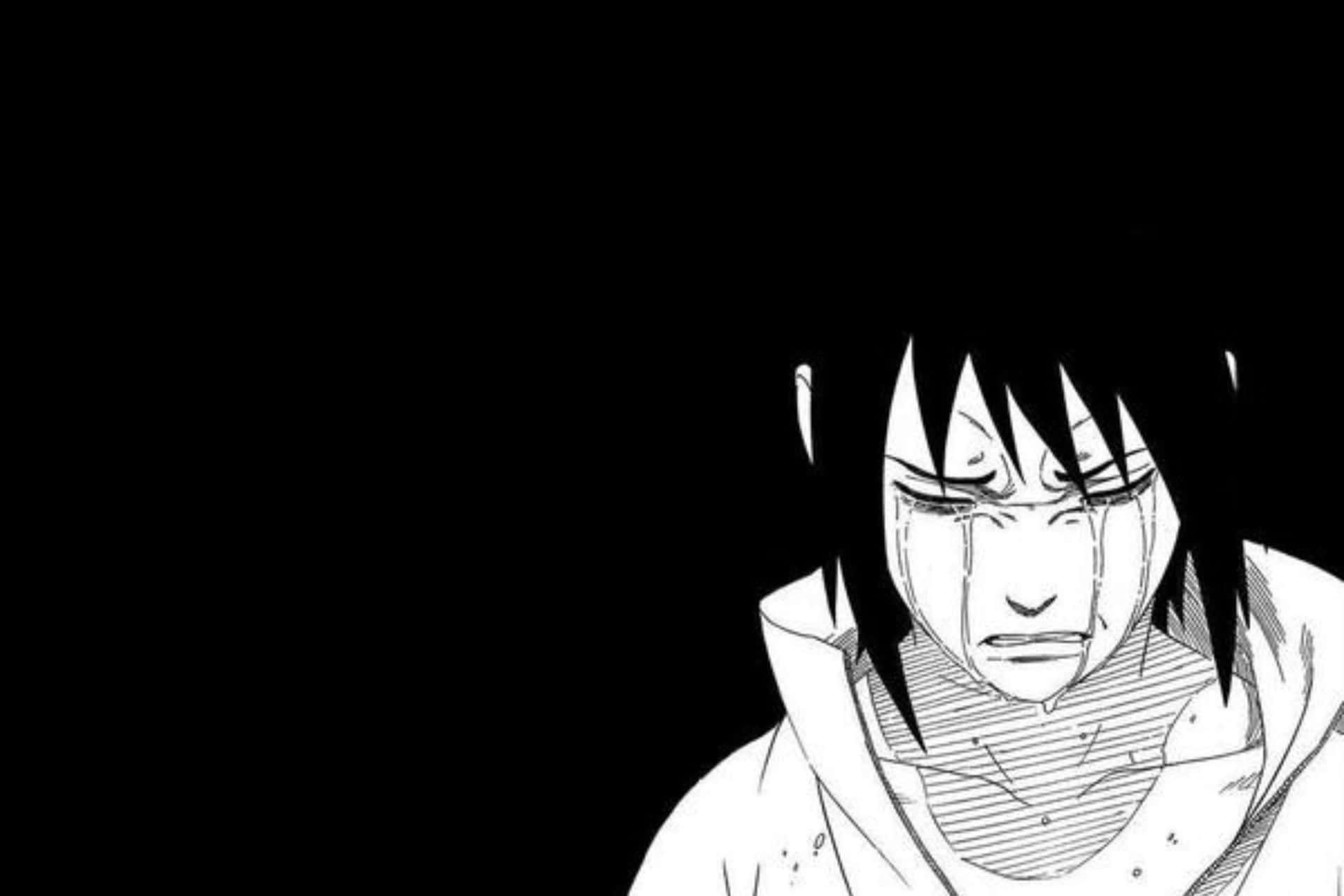 Sasuke Uchiha Manga Portrait B W Background
