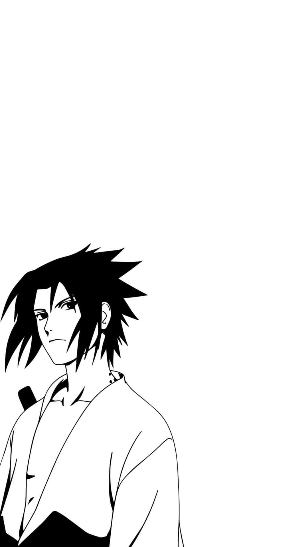 Sasuke_ Uchiha_ Monochrome_ Portrait Background