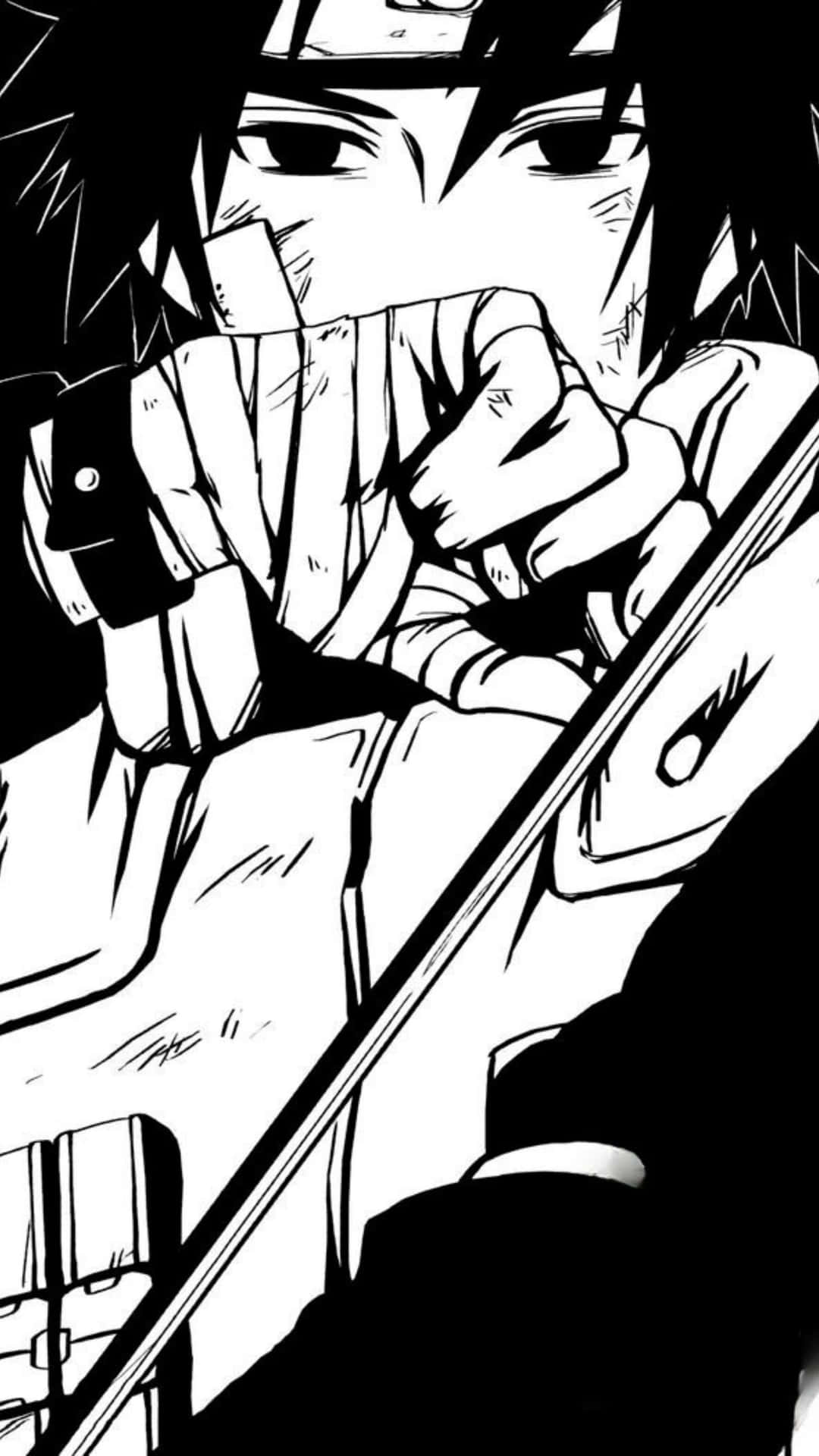 Sasuke_ Uchiha_ Monochrome_ Portrait Background