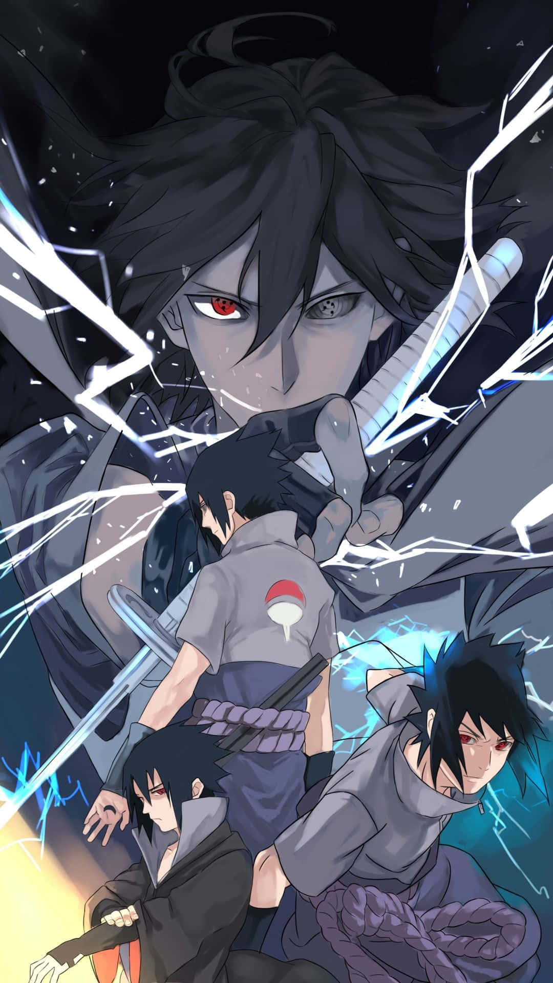 Sasuke Uchiha Powerful Ninja Artwork Background