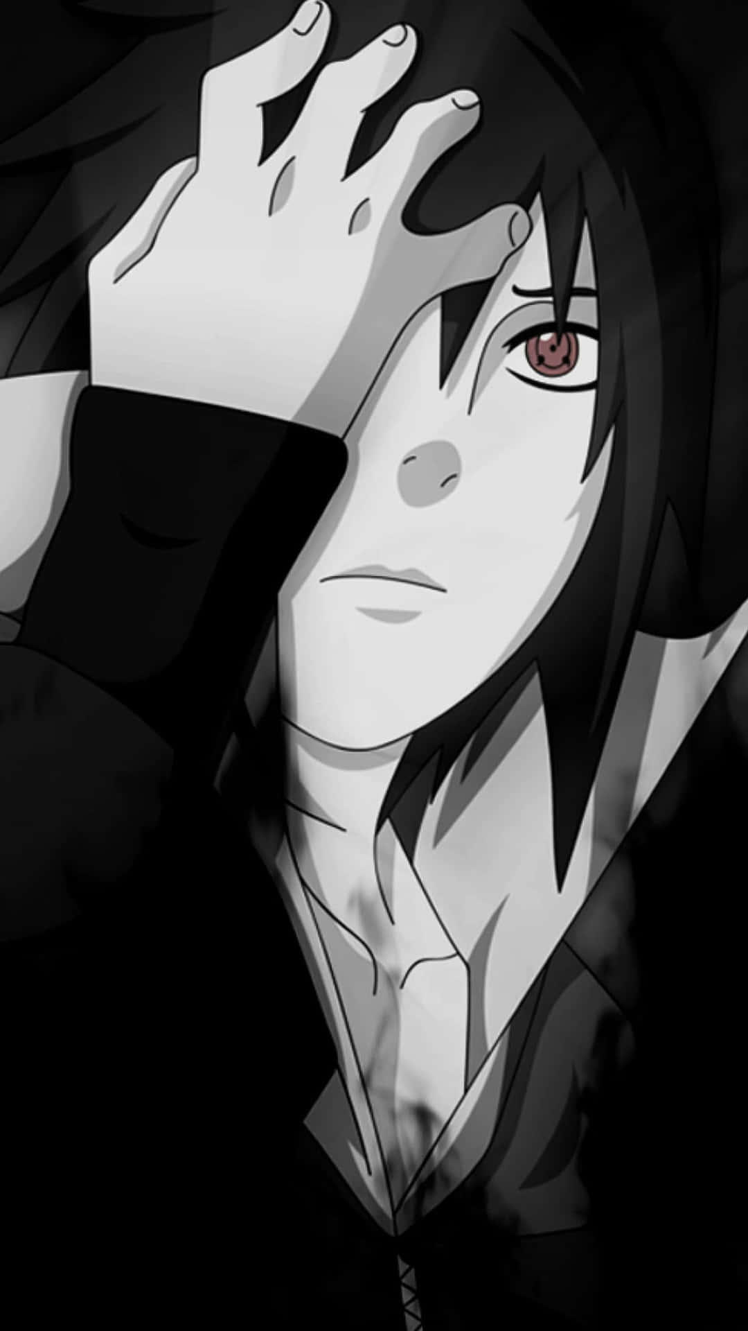 Sasuke Uchiha Sharingan Black White Background