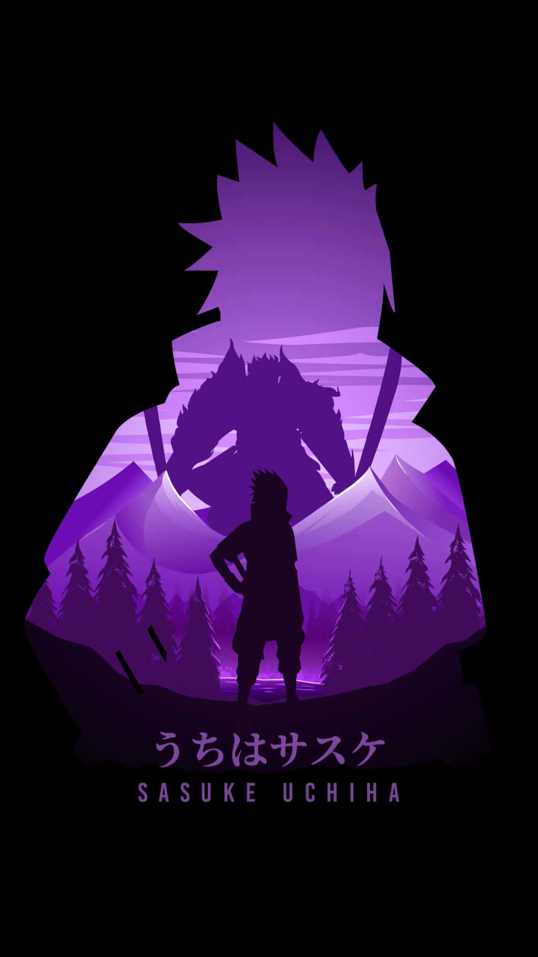 Sasuke Uchiha Silhouette Art Background