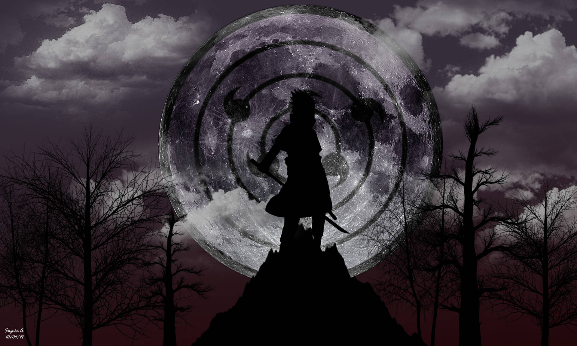 Sasuke Uchiha Silhouette Background