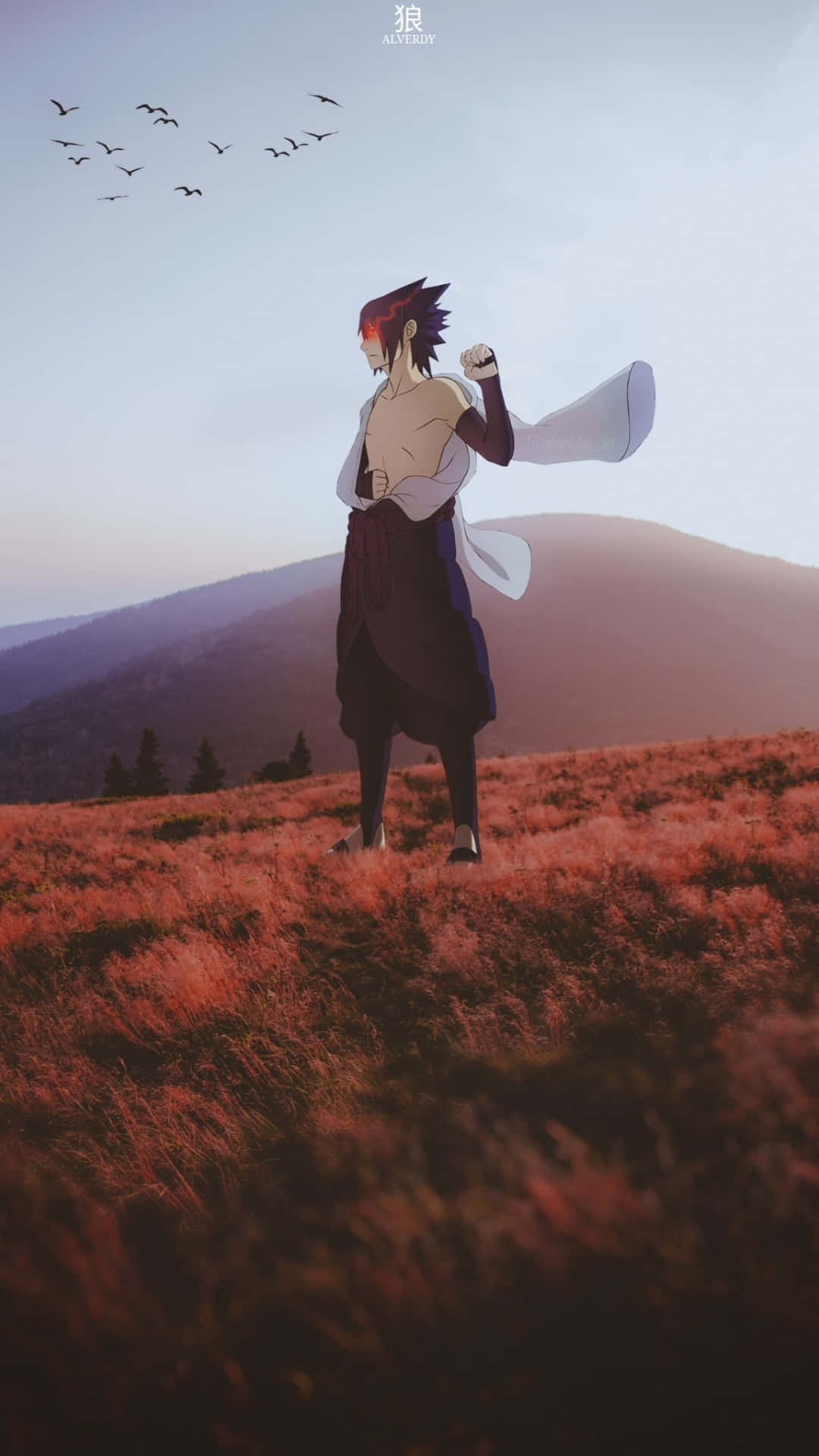 Sasuke Uchiha Sunset Silhouette Background