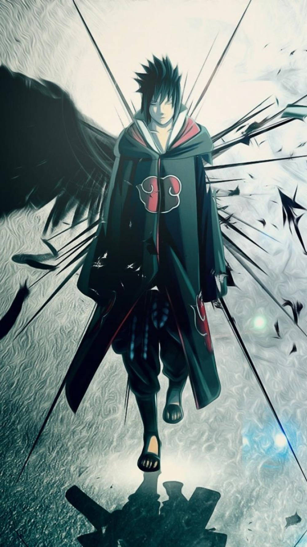 Sasuke Uchiha - The Unforgiving Ninja From Naruto Series On Iphone Wallpaper Background